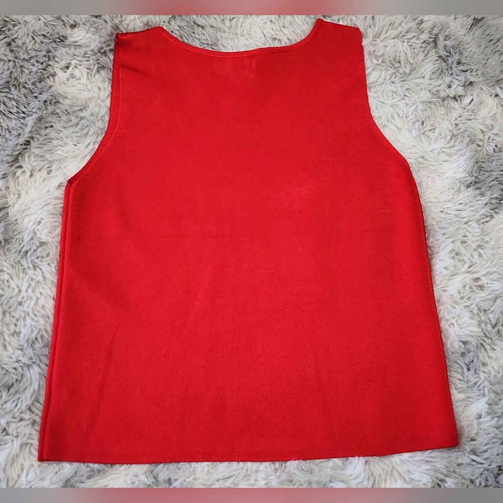 $8 If Bundled | VTG | Ellen Tracy/Linda Allard | Sleeveless Top | Red - Picture 3 of 6